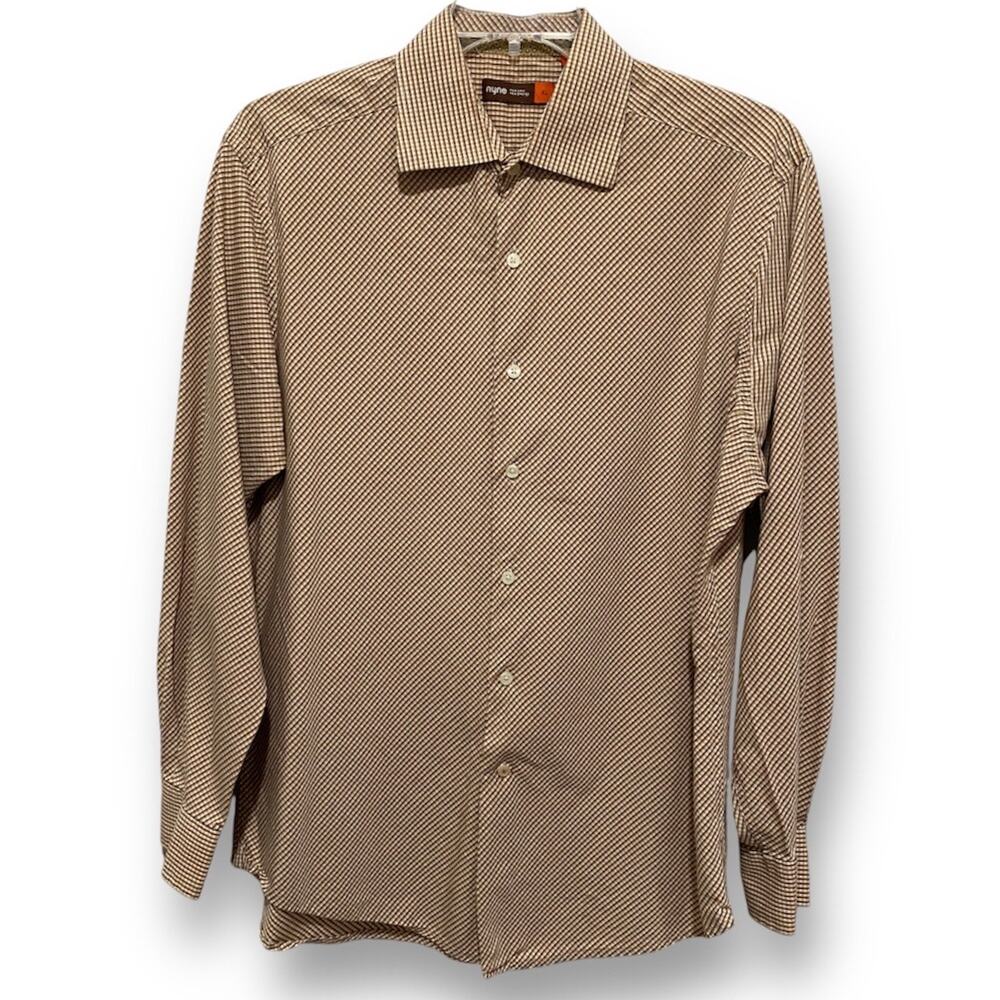NYNE Orange and Brown Plaid Button Down Shirt Size XL